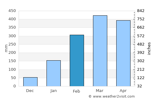 Turiaçu average rain in February