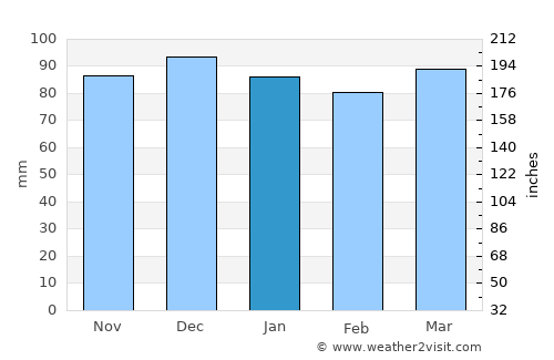 Turluk average rain in January