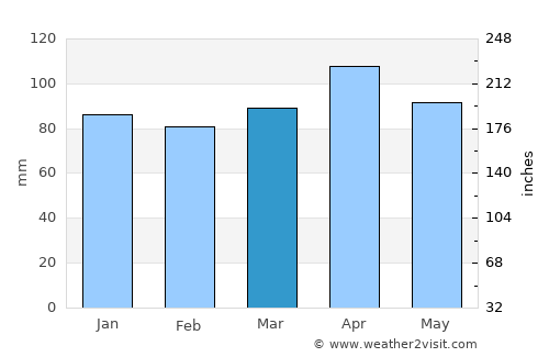 Turluk average rain in March