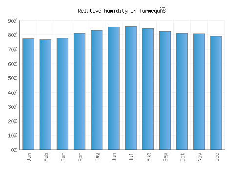 Turmequé relative humidity averages