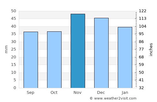 Turnu Măgurele average rain in November