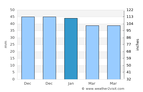Turrillas average rain in January