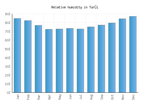 Turţ relative humidity averages