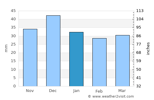 Ţūzah average rain in January