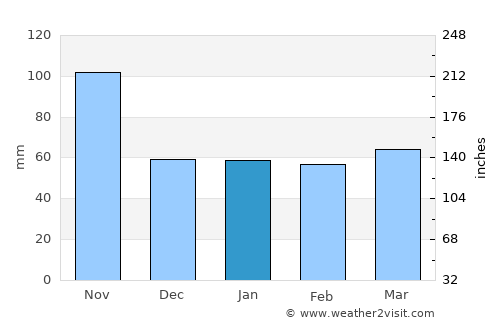 Tuzamapan average rain in January