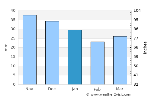 Tynset average rain in January