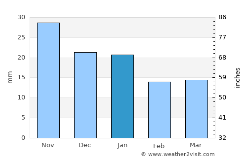 Tyukalinsk average rain in January