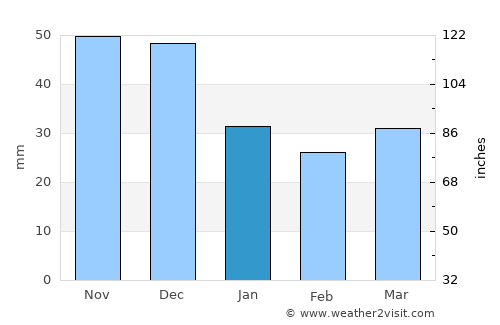 Tzucacab average rain in January