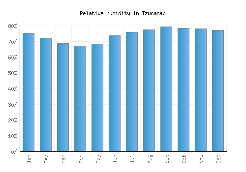 Tzucacab relative humidity averages