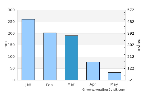 Uberlândia average rain in March