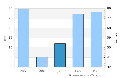Udaigiri average rain in January