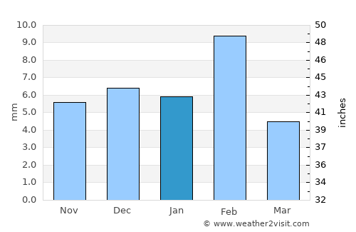 Udaipur average rain in January