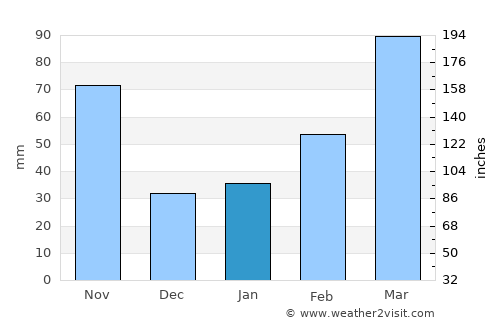 Uenohara average rain in January