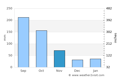 Uenohara average rain in November