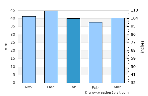 Ulma average rain in January