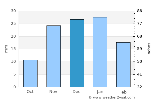 Unaizah average rain in December