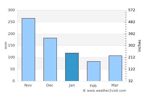Ungia average rain in January