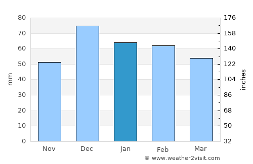 Unión average rain in January