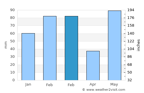 University average rain in February