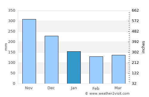 Uramita average rain in January