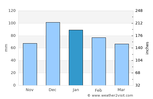 Uşak average rain in January
