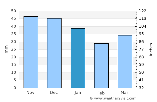 Usedom average rain in January