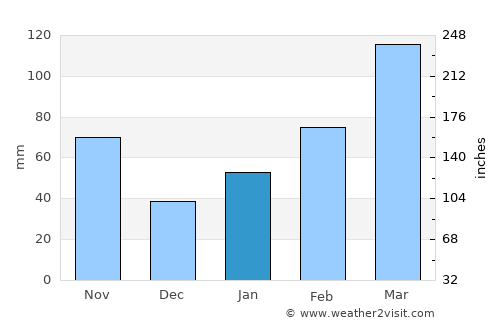 Usuki average rain in January