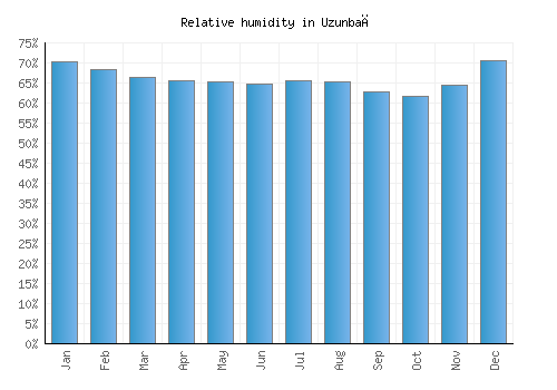 Uzunbağ relative humidity averages