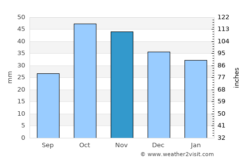 Uzundere average rain in November