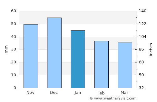 Vad average rain in January