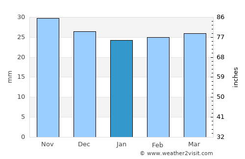Vadu Moldovei average rain in January