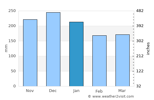 Vågaholmen average rain in January
