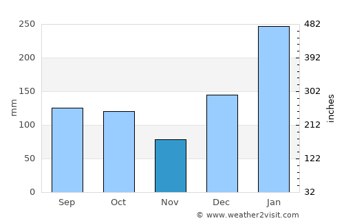 Valdez average rain in November