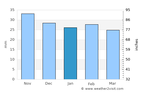 Valea Lupului average rain in January