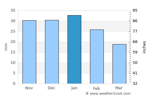 Valle Hermoso average rain in January