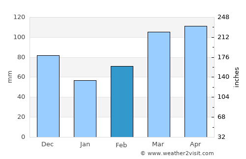 Van Buren average rain in February
