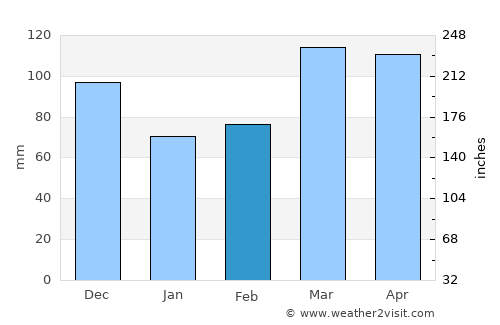 Van Buren average rain in February