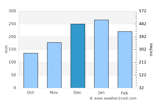 Vargem Grande do Sul average rain in December