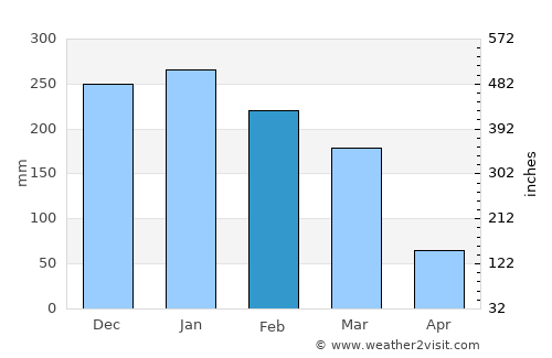 Vargem Grande do Sul average rain in February