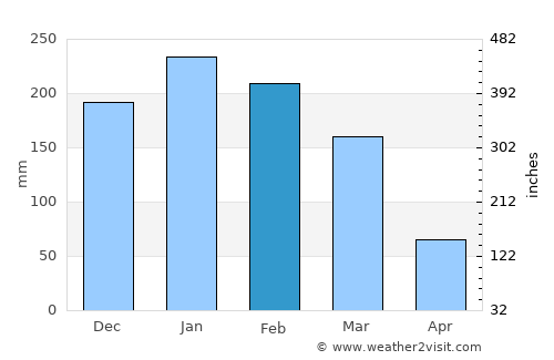 Vargem Grande Paulista average rain in February