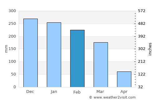 Varginha average rain in February