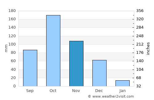 Vedasandūr average rain in November