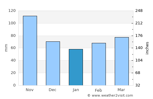 Velenje average rain in January