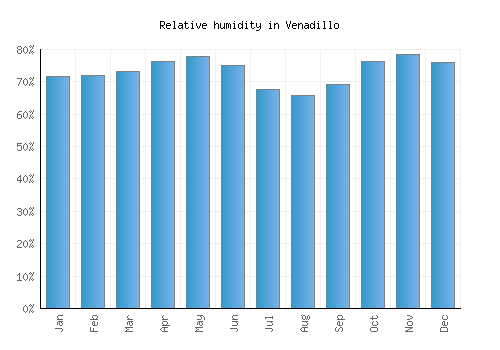 Venadillo relative humidity averages