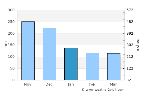 Veragua Arriba average rain in January