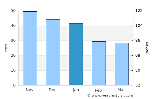Verkhneyarkeyevo average rain in January