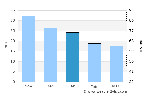 Verkhnyaya Salda average rain in January