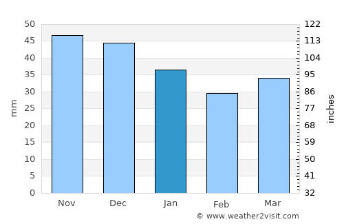 Veyno average rain in January