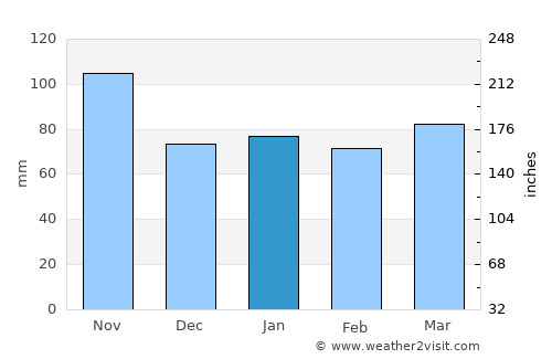Vicenza average rain in January