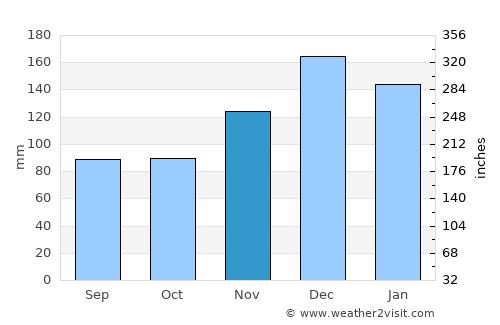 Vidalia average rain in November